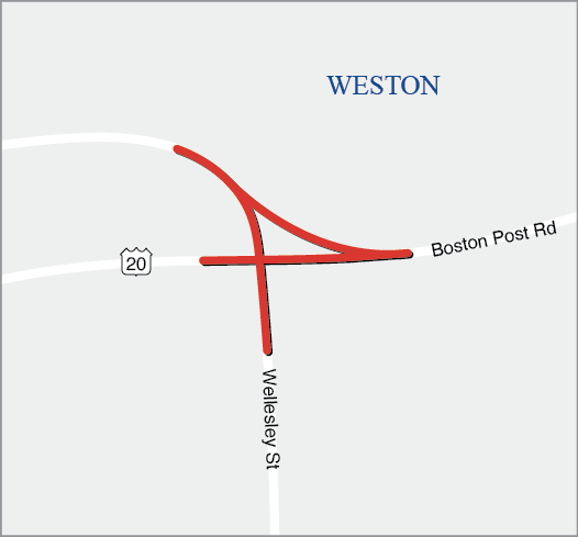 WESTON: INTERSECTION IMPROVEMENTS AT BOSTON POST ROAD (ROUTE 20) AT WELLESLEY STREET 